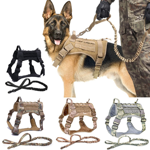 Tactical Dog Harness Vest And Leash Set - shoplipari