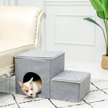 Load image into Gallery viewer, 2 in 1 Dog Stairs Portable Home
