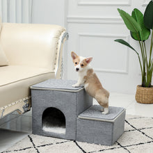 Load image into Gallery viewer, 2 in 1 Dog Stairs Portable Home
