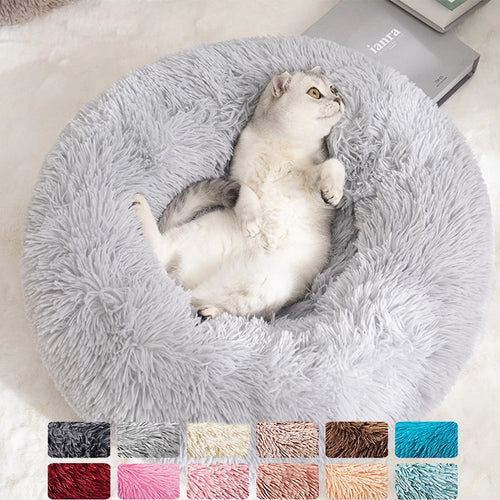 Donut Round Plush Pet Bed - shoplipari