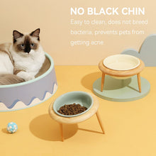 Load image into Gallery viewer, 800ml Cat Food Water Bowl with Wood Stand
