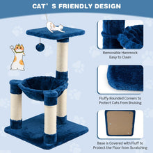 Load image into Gallery viewer, Multi-level Cat Tree with Scratching Posts/ Hammock
