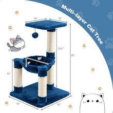 Load image into Gallery viewer, Multi-level Cat Tree with Scratching Posts/ Hammock
