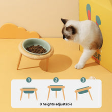 Load image into Gallery viewer, 800ml Cat Food Water Bowl with Wood Stand
